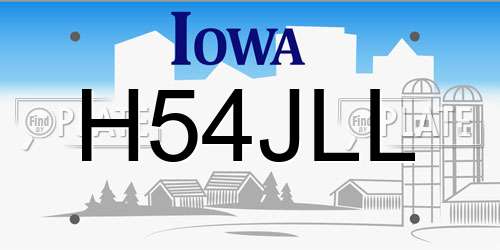 H54JLL Iowa License Plate