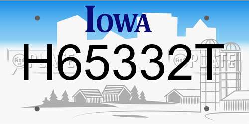 H65332T Iowa License Plate