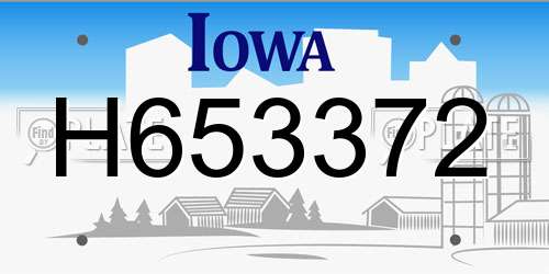 H653372 Iowa License Plate