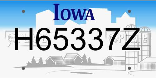 H65337Z Iowa License Plate