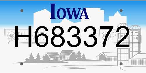 H683372 Iowa License Plate