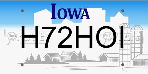 H72HOI Iowa License Plate
