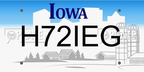 H72IEG Iowa License Plate