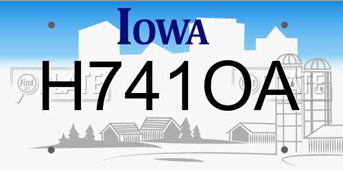 H741OA Iowa License Plate
