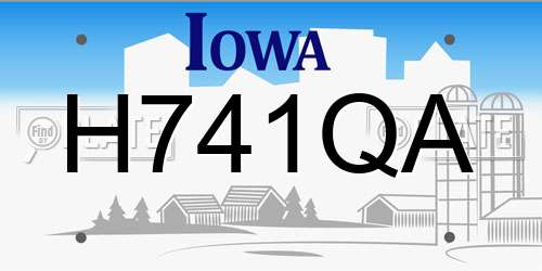 H741QA Iowa License Plate