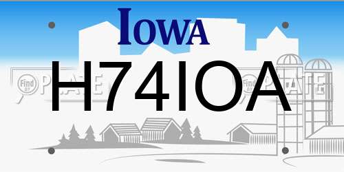 H74IOA Iowa License Plate