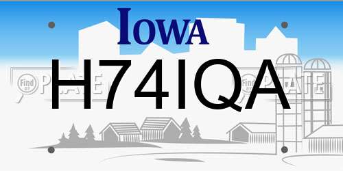 H74IQA Iowa License Plate