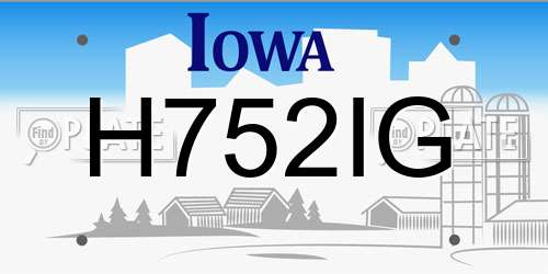H752IG Iowa License Plate