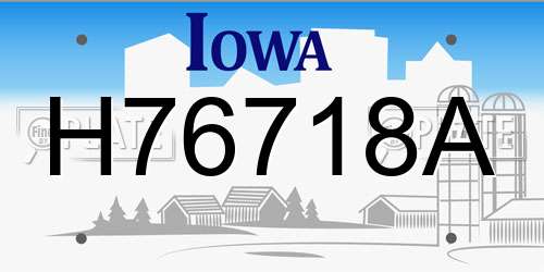 H76718A Iowa License Plate