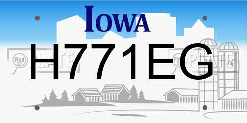 H771EG Iowa License Plate