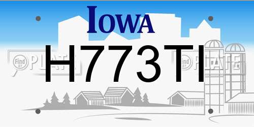 H773TI Iowa License Plate