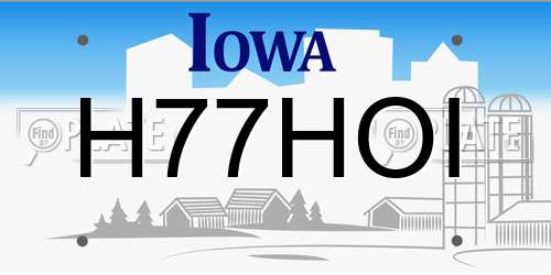 H77HOI Iowa License Plate