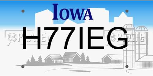 H77IEG Iowa License Plate