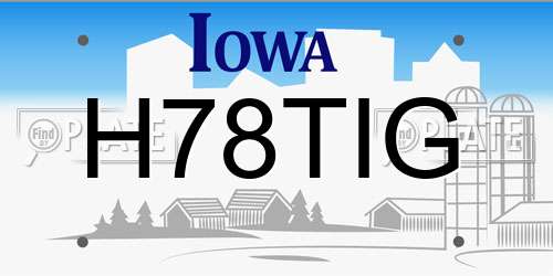 H78TIG Iowa License Plate