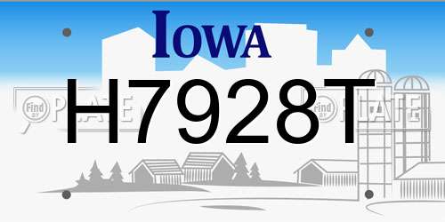 H7928T Iowa License Plate