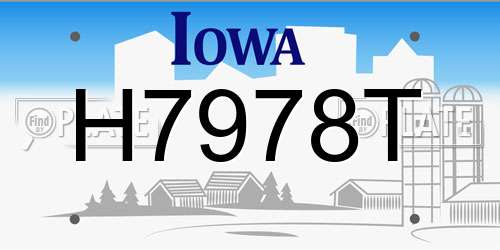 H7978T Iowa License Plate