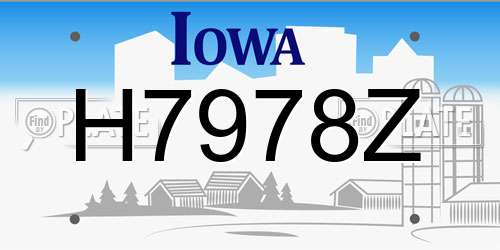 H7978Z Iowa License Plate