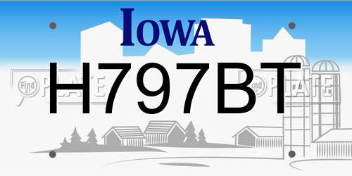H797BT Iowa License Plate