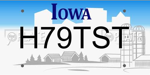 H79TST Iowa License Plate