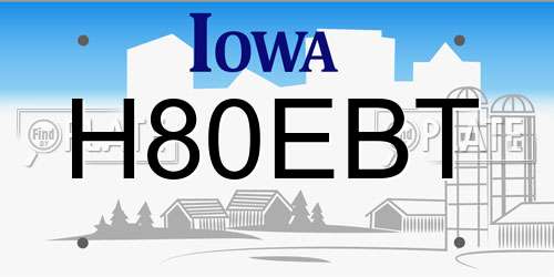 H80EBT Iowa License Plate