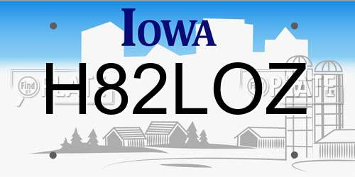 H82LOZ Iowa License Plate