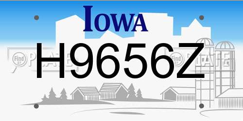 H9656Z Iowa License Plate
