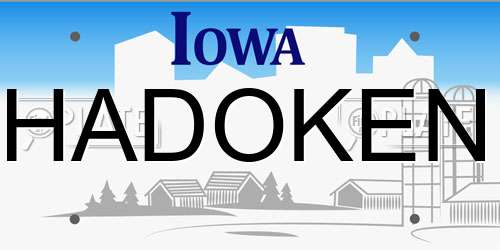 HADOKEN Iowa License Plate