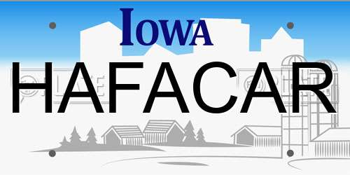 HAFACAR Iowa License Plate
