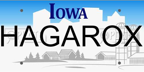 HAGAROX Iowa License Plate