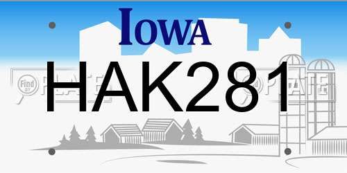 HAK281 Iowa License Plate