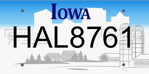 HAL8761 Iowa License Plate