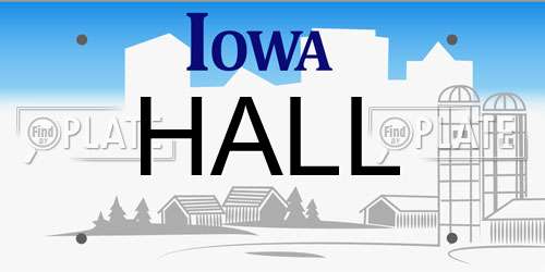HALL Iowa License Plate