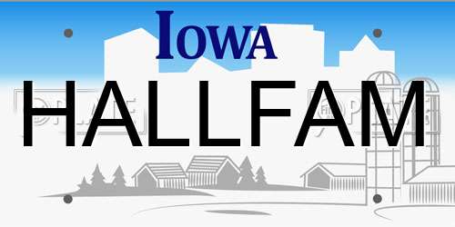 HALLFAM Iowa License Plate