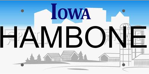 HAMBONE Iowa License Plate