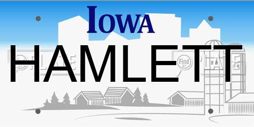HAMLETT Iowa License Plate