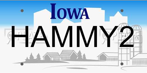 HAMMY2 Iowa License Plate