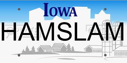 HAMSLAM Iowa License Plate