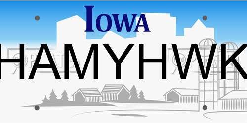 HAMYHWK Iowa License Plate