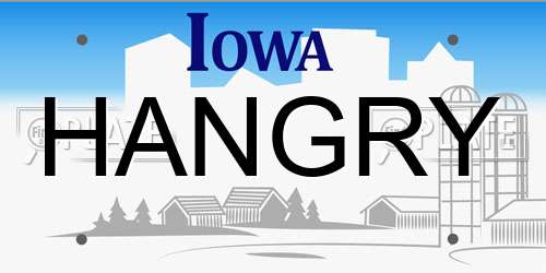 HANGRY Iowa License Plate