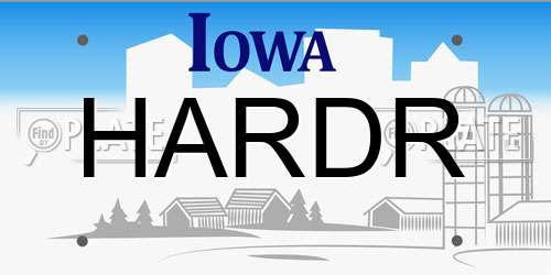 HARDR Iowa License Plate