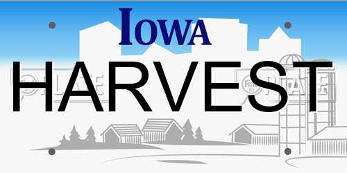 HARVEST Iowa License Plate