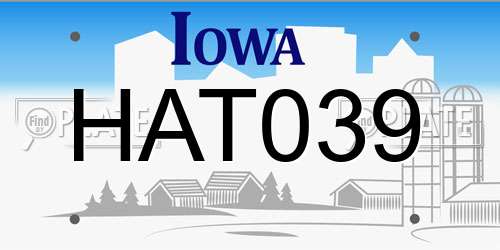 HAT039 Iowa License Plate