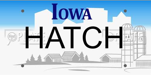 HATCH Iowa License Plate
