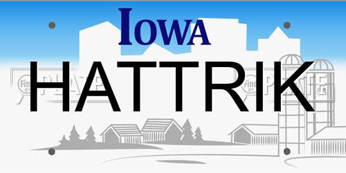 HATTRIK Iowa License Plate