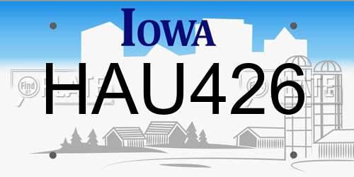 HAU426 Iowa License Plate