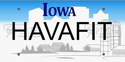 HAVAFIT Iowa License Plate