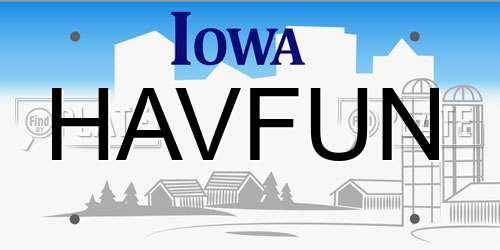 HAVFUN Iowa License Plate