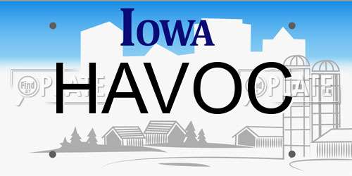 HAVOC Iowa License Plate