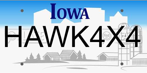 HAWK4X4 Iowa License Plate