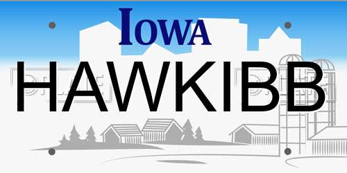 HAWKIBB Iowa License Plate
